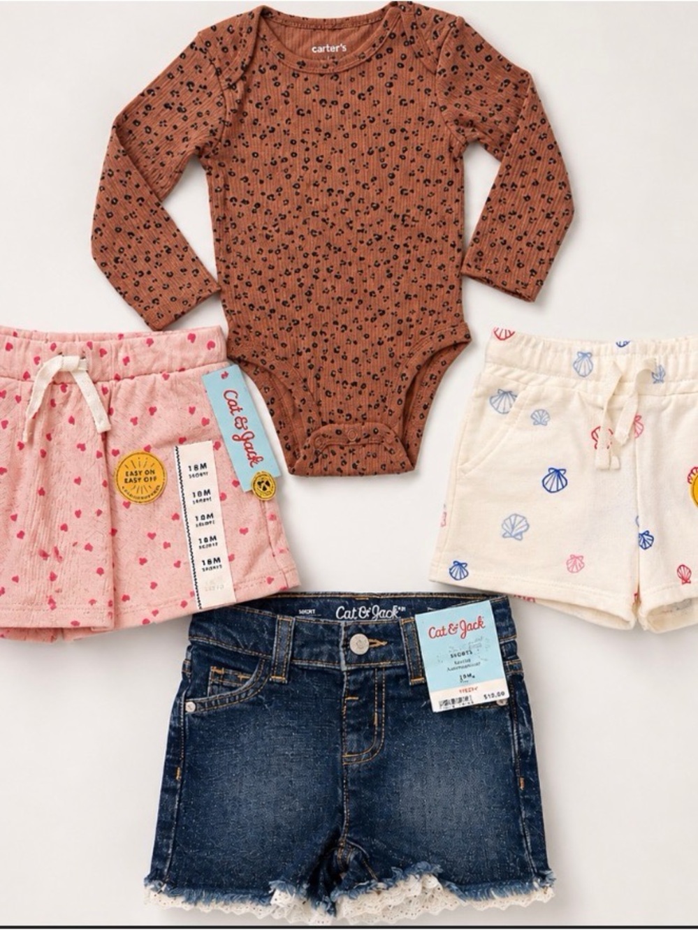 Toddler Girl 4pc Outfit Bundle 18M Bodysuit Shorts Skort NWT